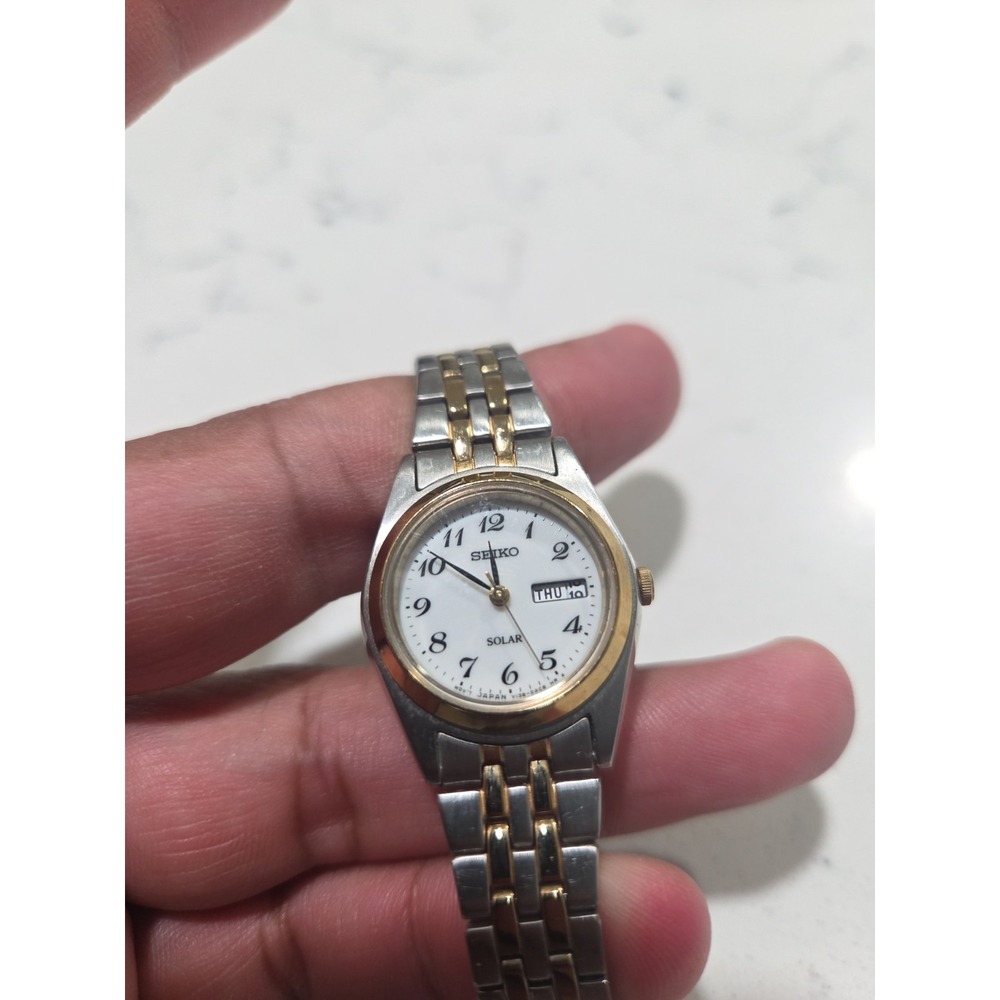 Seiko Essentials Womens Two Tone Stainless Steel Bracelet Watch